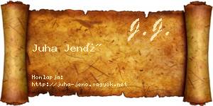 Juha Jenő névjegykártya